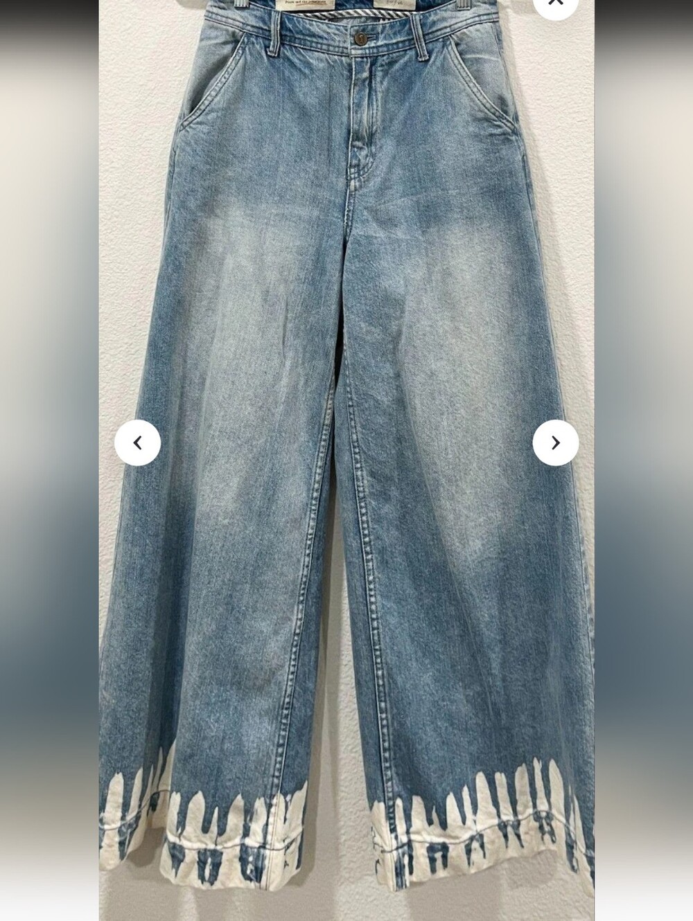 Anthropologie wide leg blue denim jeans Light Wash Blue